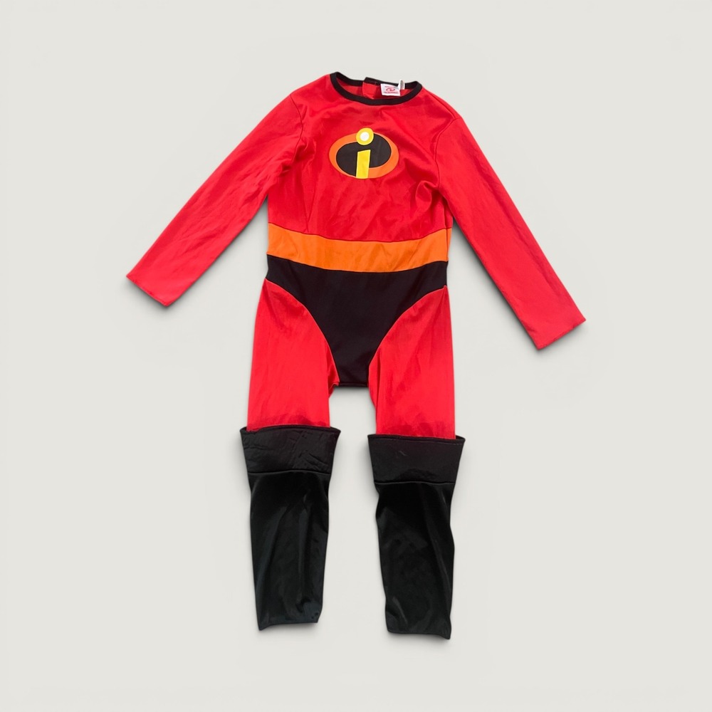 Disney Pixar The Incredibles Kids Costume Red Jumpsuit Size 4-6 Halloween